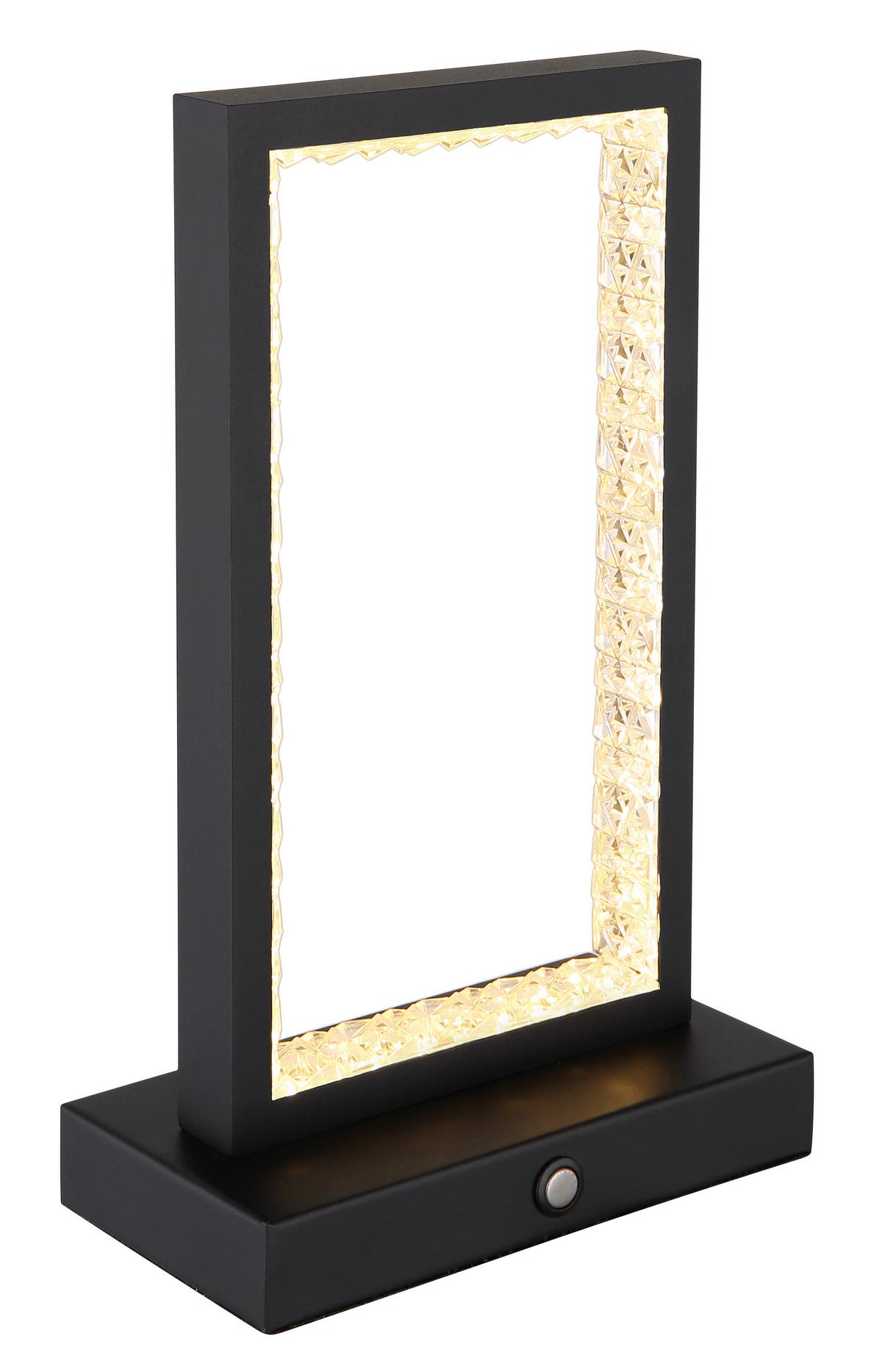 Namizna Svetilka Za Polnjenje Samega - črna/prozorno, Design, kovina/umetna masa (14/7,5/23cm) - Globo