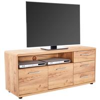 Médiaállvány 2 Ajtó 3 Fiók Fontana - tölgyfa, Modern, faalapú anyag (150/60/38cm)