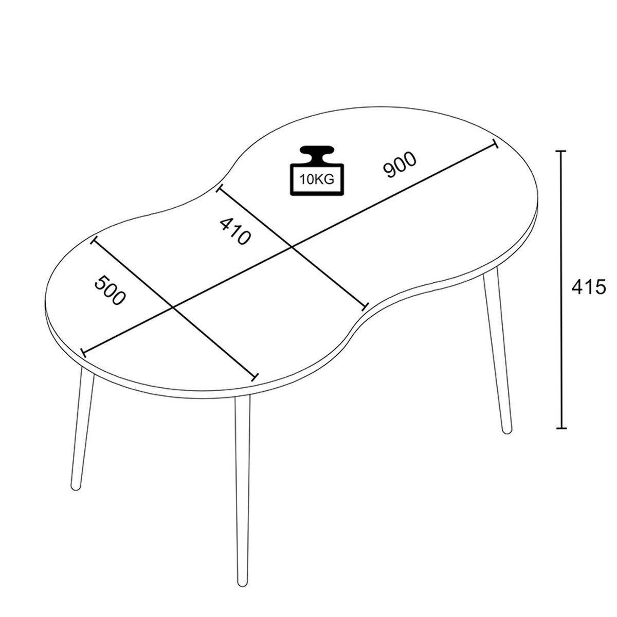Couchtisch Barilo Weiß/Honigeiche ca. 90x50x42cm - Honigeiche/Weiß, Design, Holz/Holzwerkstoff (90/50/42cm) - MID.YOU