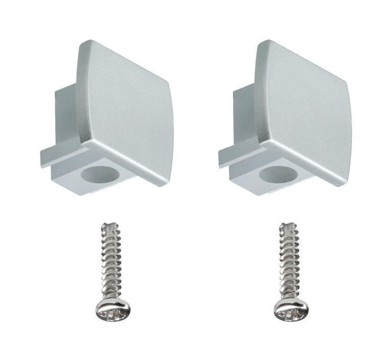 Schienensystem-Endkappe Universal Endcap, 2er Set - Chromfarben, Design, Kunststoff (1,3/1,8/2,1cm) - Paulmann