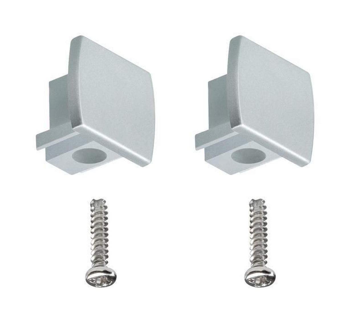 Schienensystem-Endkappe Universal Endcap, 2er Set - Chromfarben, Design, Kunststoff (1,3/1,8/2,1cm) - Paulmann