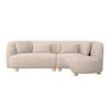 CANAPÉ D'ANGLE ALBA - crème/couleur chêne, MODERN, textile/bois (256/166cm) - Bessagi Home