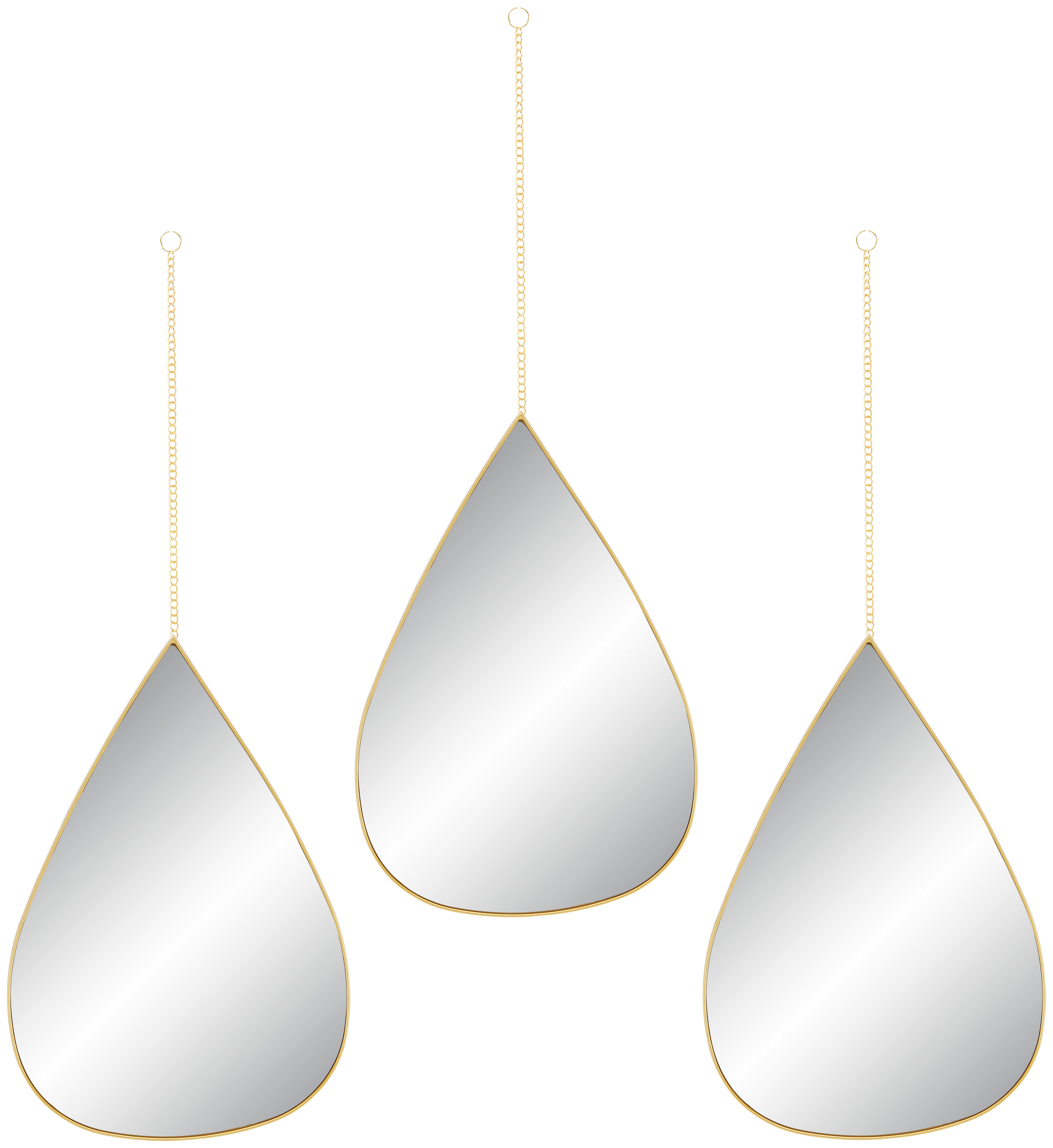 Spiegelset Milena in Goldfarben - Goldfarben, LIFESTYLE, Glas/Kunststoff (19/28/1,1cm) - Mömax