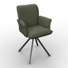 STOL MED ARMSTÖD TESS - grön/svart, Modern, metall/trä (64/90/63cm) - Bessagi Home