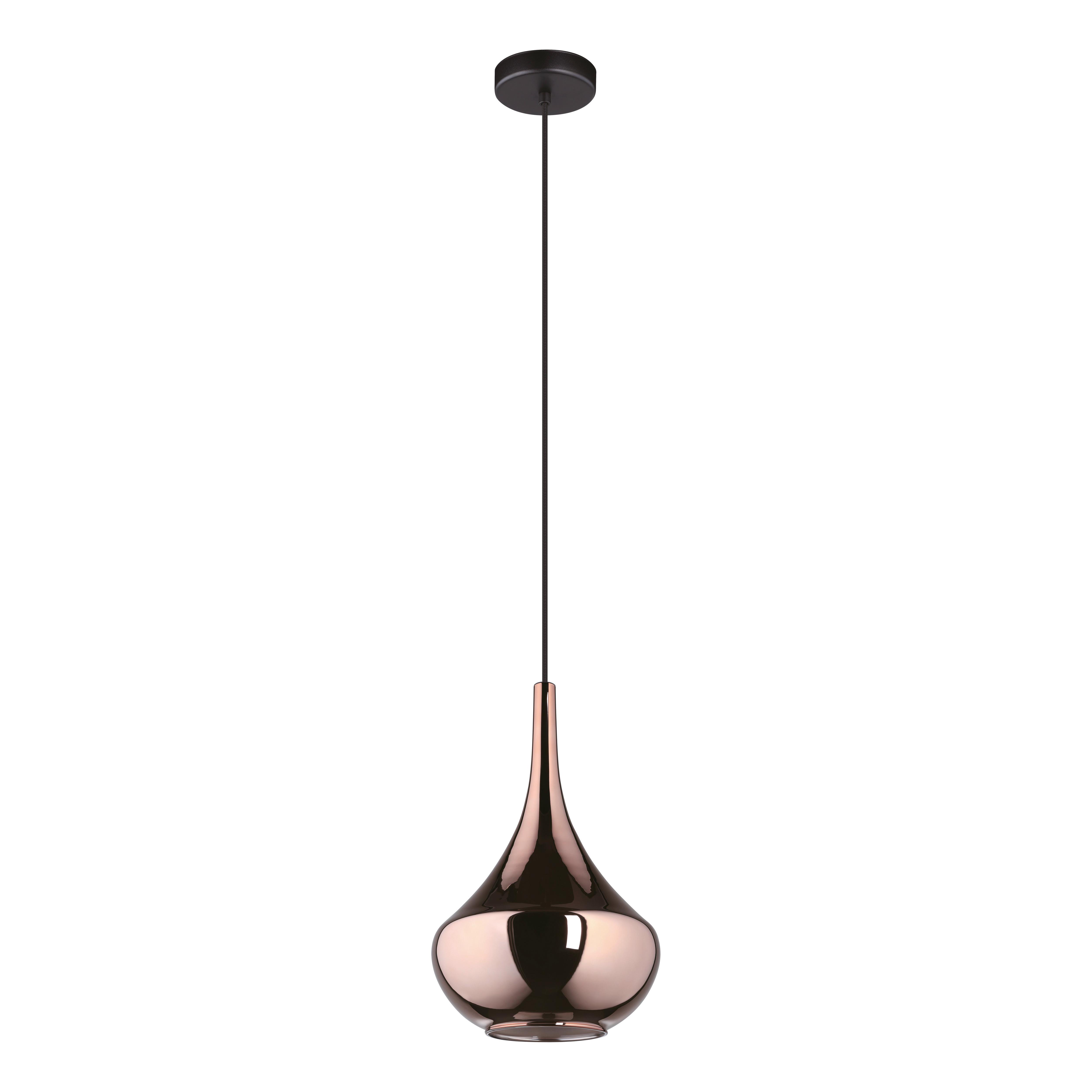 LAMPA WISZĄCA 390438_ALMOSTER - kolor brązu/czarny, Design, metal/szkło (25/150cm) - Eglo