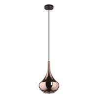 LAMPA WISZĄCA 390438_ALMOSTER - kolor brązu/czarny, Design, metal/szkło (25/150cm) - Eglo