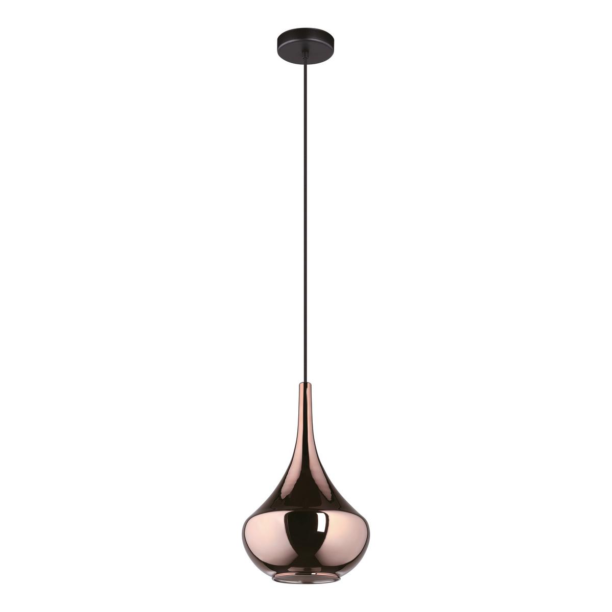 LAMPA WISZĄCA 390438_ALMOSTER - kolor brązu/czarny, Design, metal/szkło (25/150cm) - Eglo