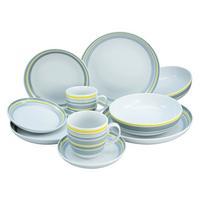 SERWIS OBIADOWO-ŚNIADANIOWY ALLROUND - biały/szary, Trend, ceramika (37,5/23/30,5cm) - Creatable