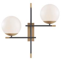 KINKIET NOSTALGIA - czarny/biały, Trend, metal/szkło (17,5/42/44cm)