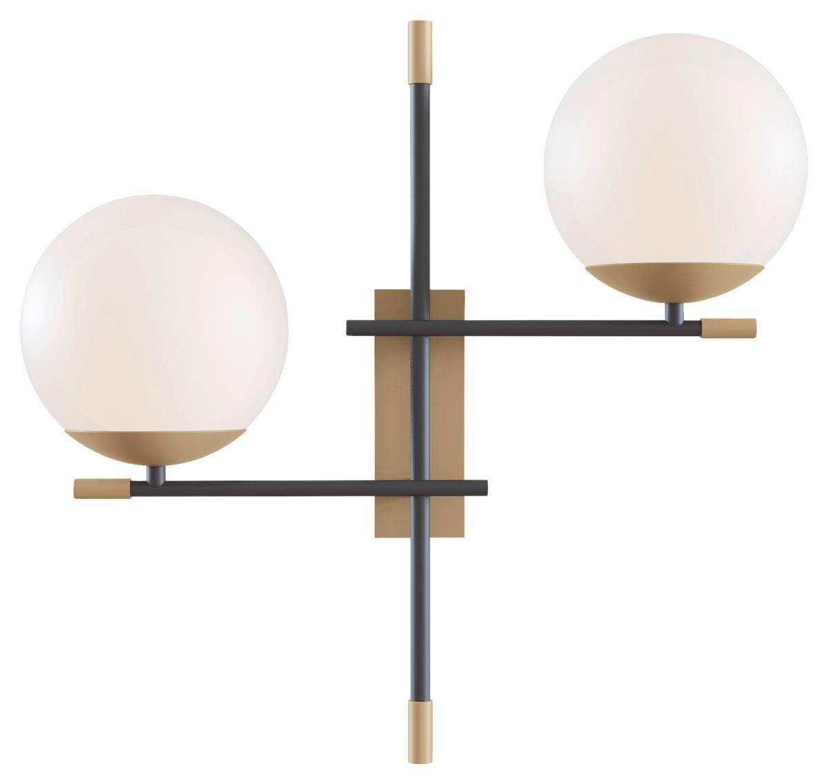 KINKIET NOSTALGIA - czarny/biały, Trend, metal/szkło (17,5/42/44cm)