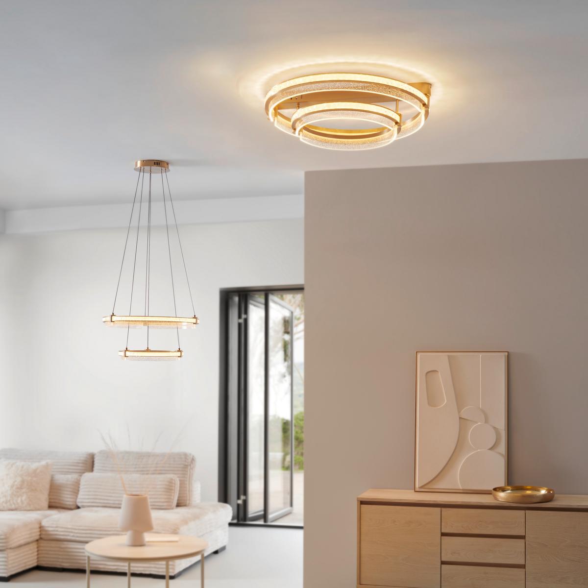 LED Mennyezeti Lámpa 67196-78 Blondie - aranyszínű/átlátszó, Design, műanyag/fém (60/17cm)