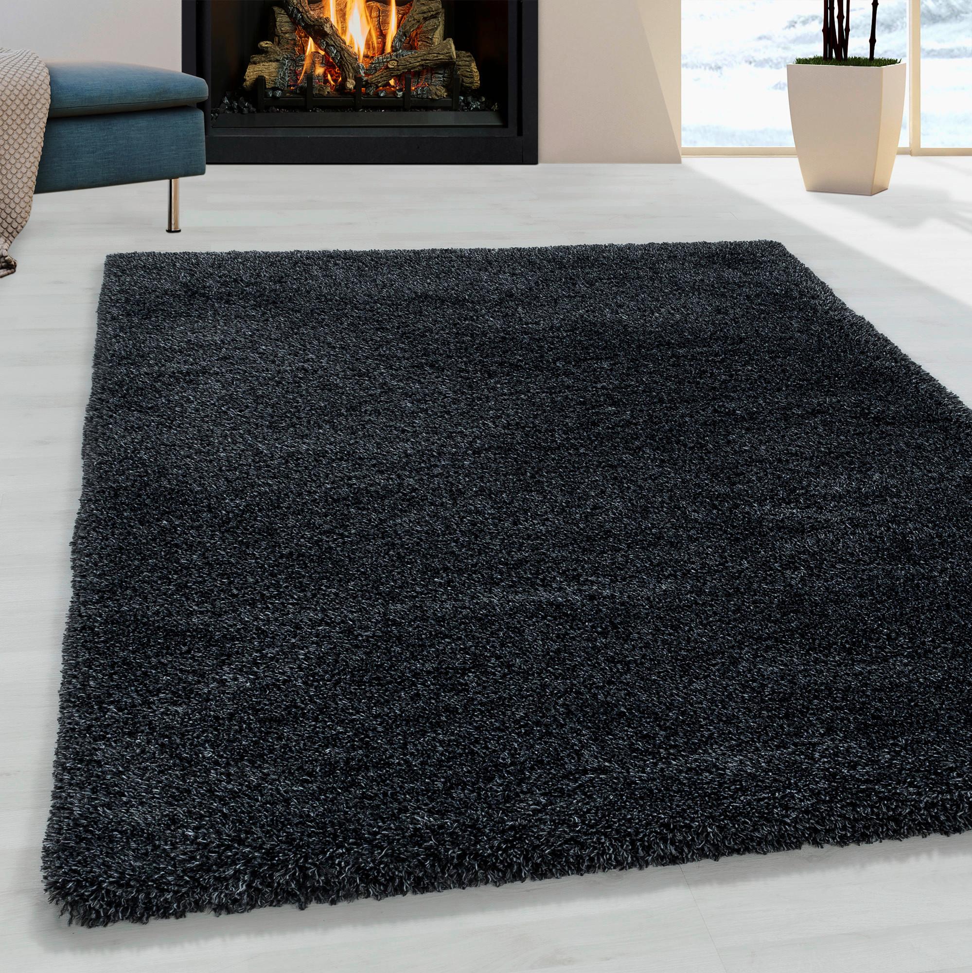 Hochflorteppich Fluffy Anthrazit ca. 240x340cm - Anthrazit, Basics, Textil (240/340cm)
