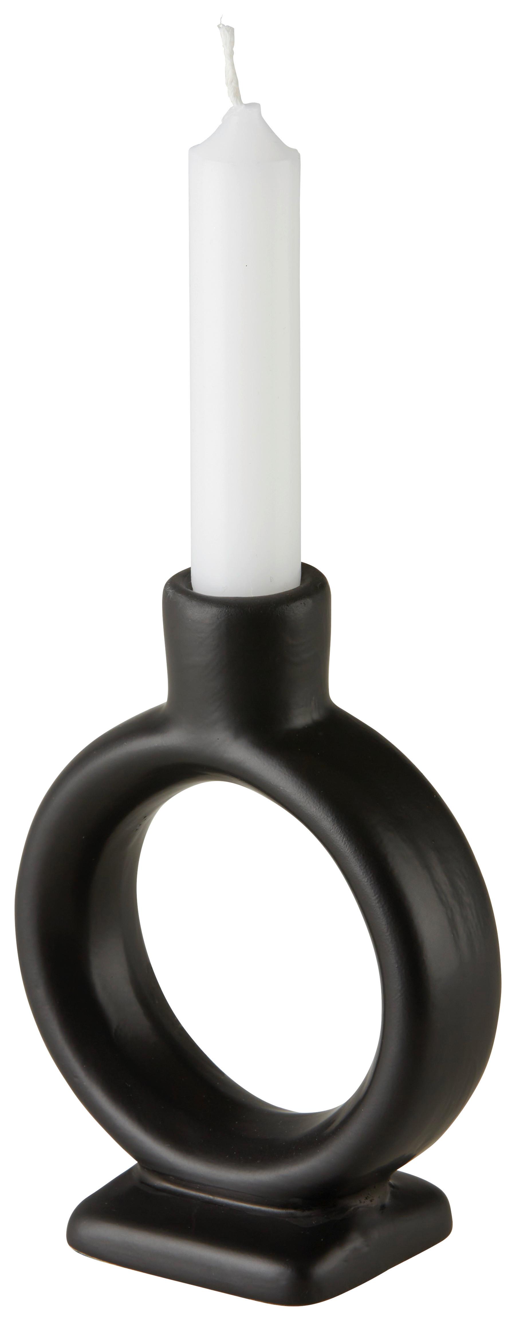 Gyertyatartó Valongo - fekete, Basics, kerámia (15,5/19/5,2cm) - Modern Living