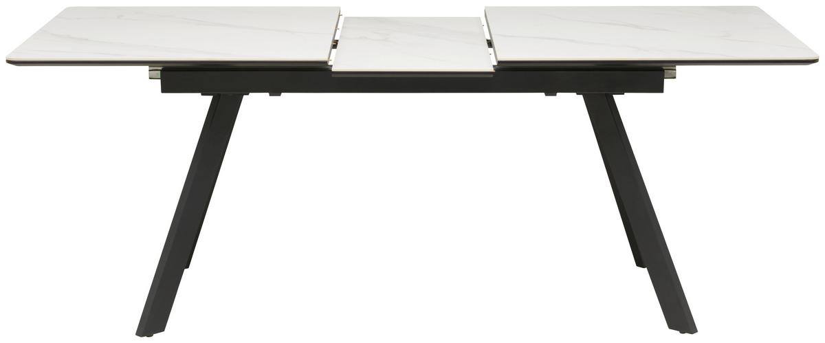 Jedilna Miza Tea, Keramika, Bela, 160-200x90 - črna/bela, Trendi, kovina/leseni material (160-200/76/90cm) - MID.YOU