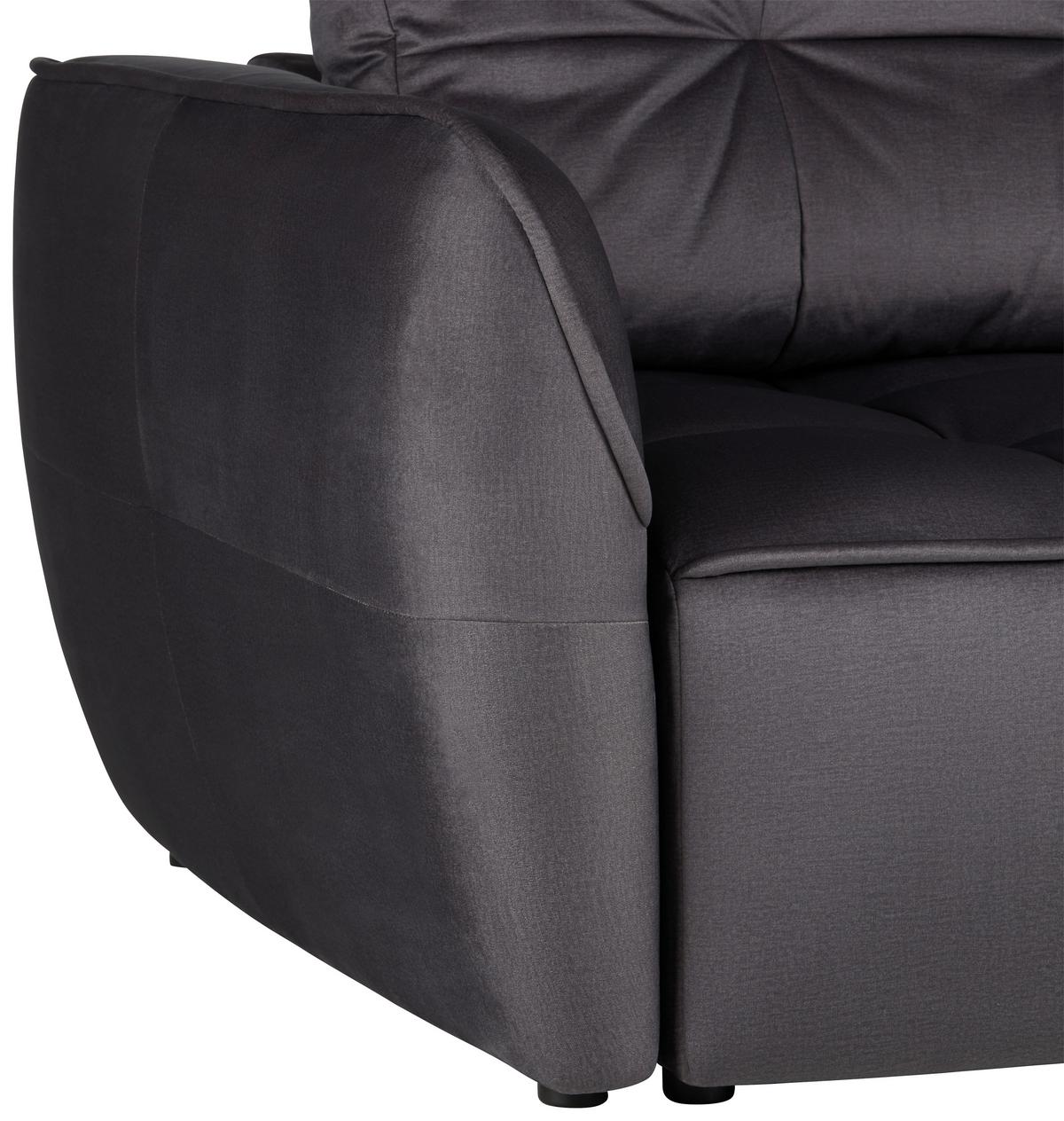 Schlafsofa in Anthrazit - Anthrazit/Schwarz, MODERN, Holz/Holzwerkstoff (243/94/125cm) - Premium Living