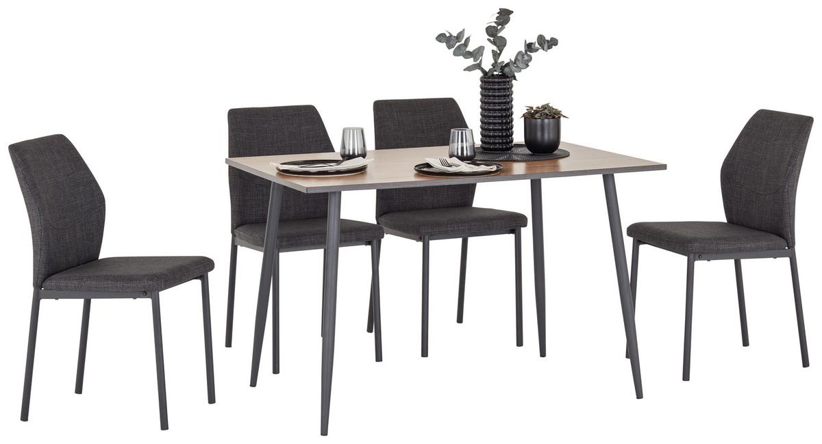 Masa TOM - culoare natur/negru, Konventionell, metal/material pe bază de lemn (120/76/80cm) - Based