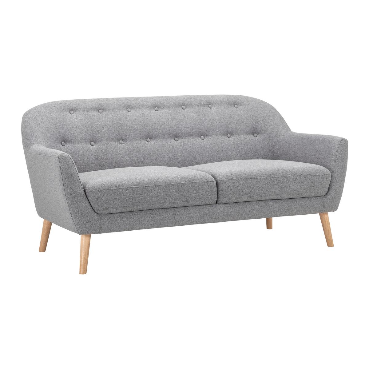 2-SITZER-SOFA ANELA - Hellgrau/Naturfarben, Modern, Holz/Textil (168/79/84cm) - Bessagi Home
