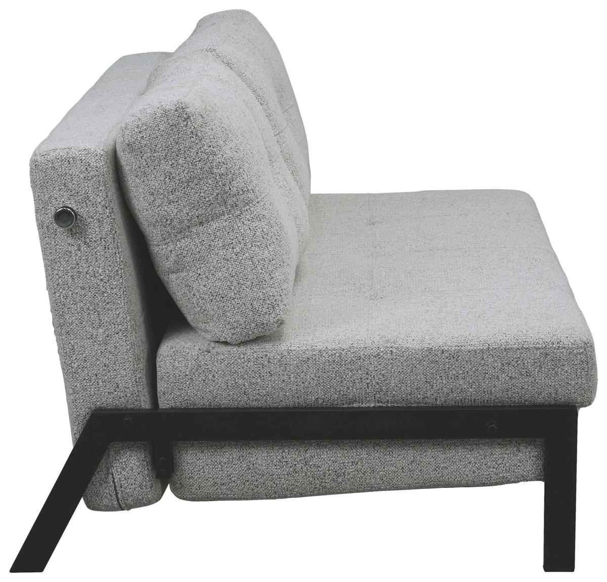 Canapea cu 2 locuri CORTINA - grej/negru, Modern, metal/textil (151/70/97cm) - Mömax