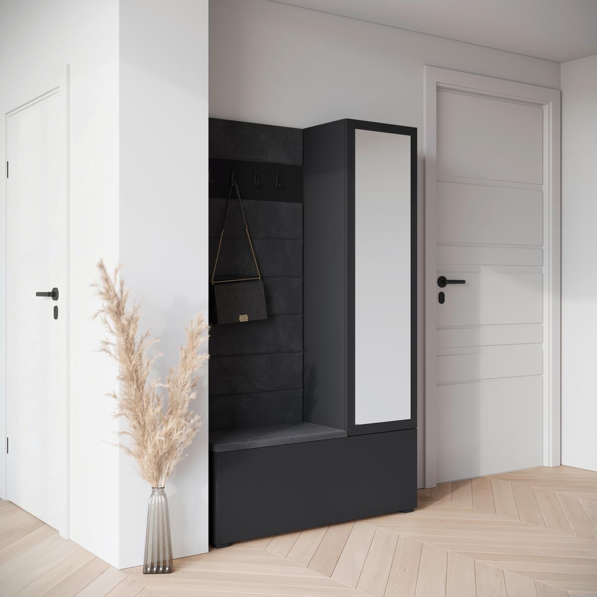 Predsoba Tejo I, Črna Mat - črna, Design, leseni material (115/192/37,5cm) - Livetastic