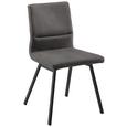 Stuhl in Grau/Schwarz - Schwarz/Grau, MODERN, Textil/Metall (47/86/53cm) - Premium Living Stuhl in Grau/Schwarz - Schwarz/Grau, MODERN, Textil/Metall (47/86/53cm) - Premium Living