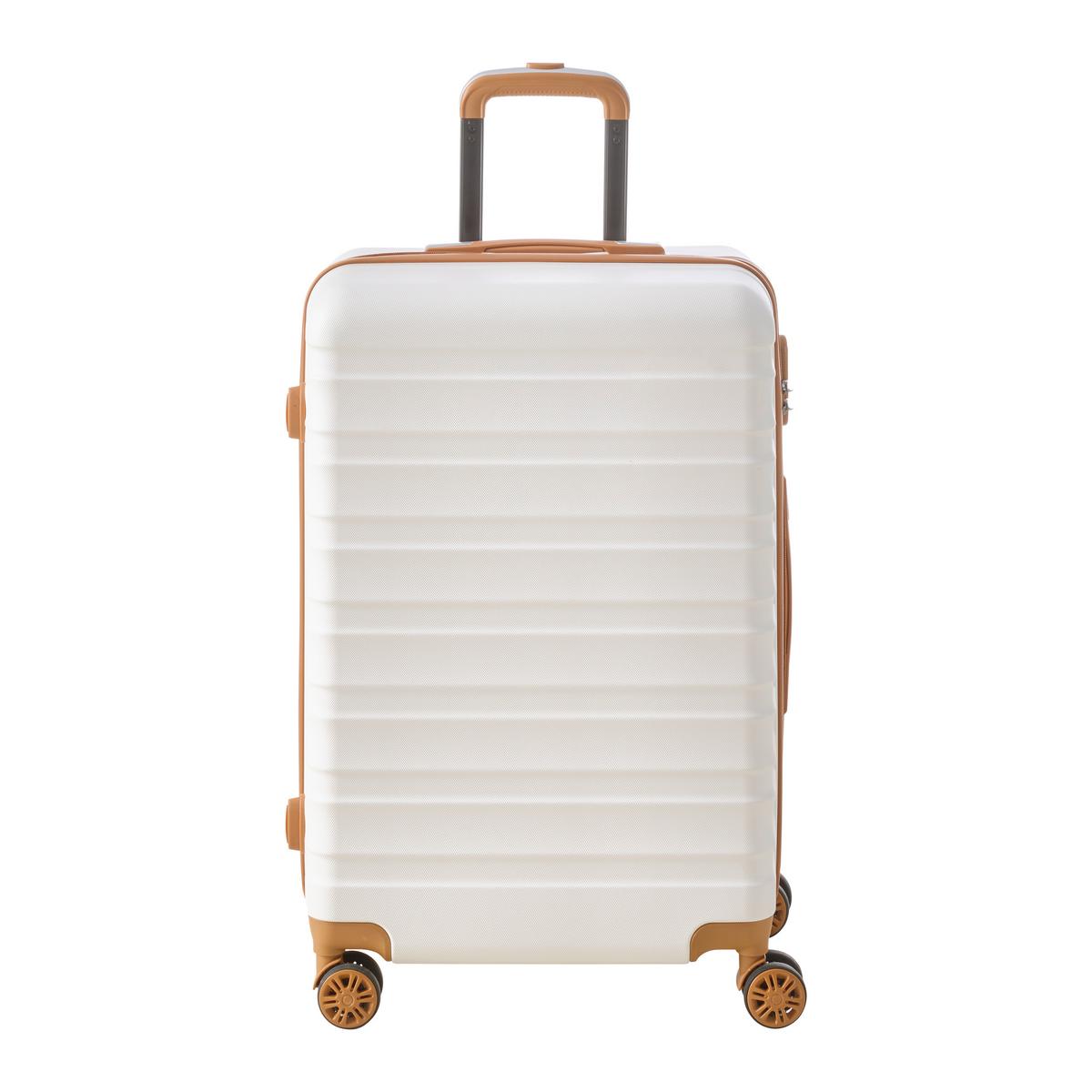 Reisekofferset Florenz Braun/Weiß, 3-teilig - Braun/Weiß, KONVENTIONELL, Kunststoff/Textil - Mömax