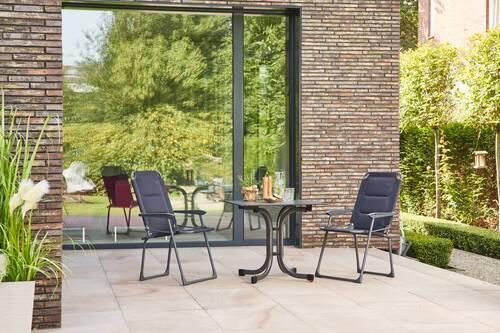 Campingtisch Set Premium mit Klappstühlen - Anthrazit/Schwarz, KONVENTIONELL, Kunststoff/Textil - Siena Garden