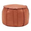 Hocker Falun II Lederlook ⌀ ca. 60cm - Haselnussfarben, Modern, Textil (60/36cm) - Mömax