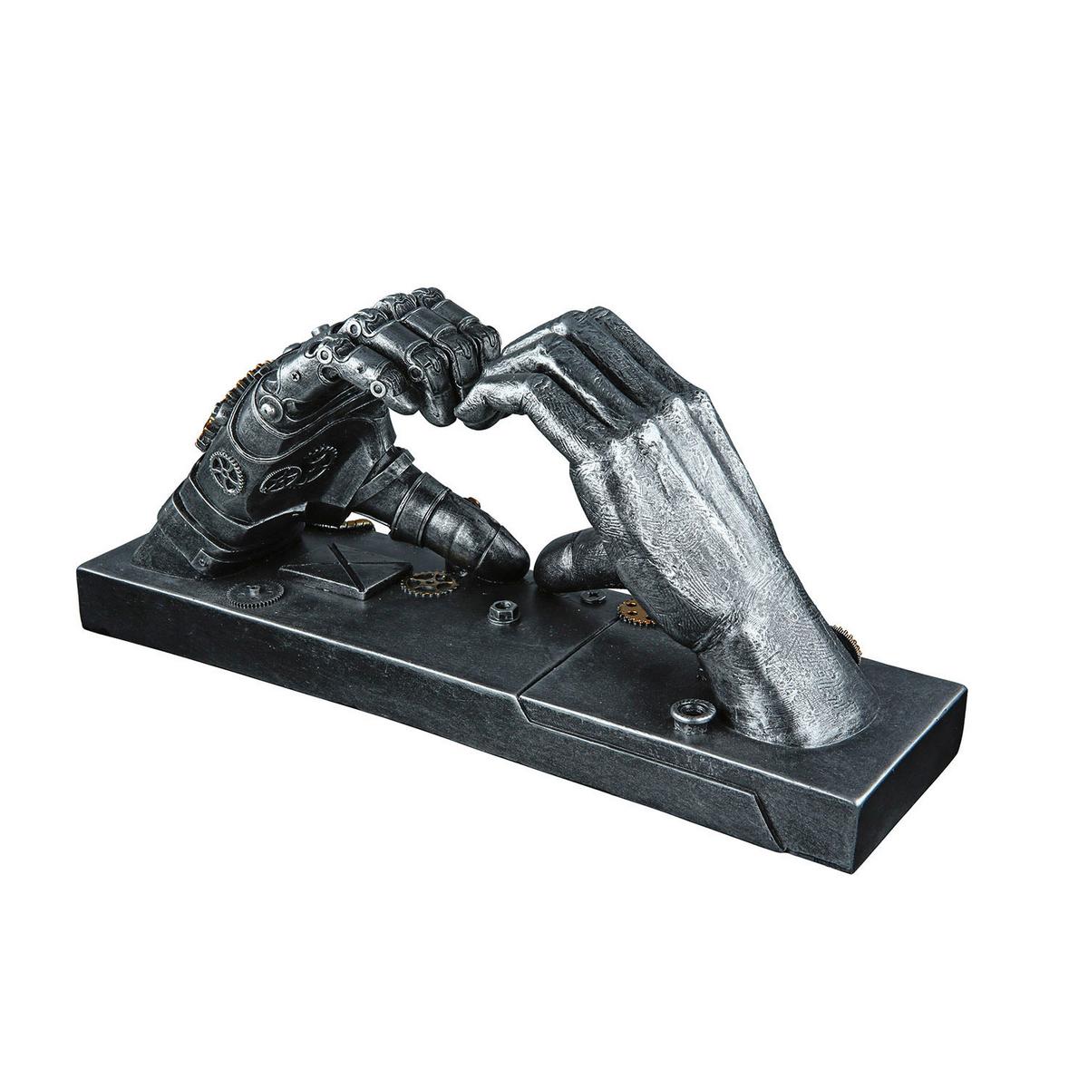 Skulptur Silberfarben - Silberfarben, Basics, Kunststoff (35/16/9,5cm)