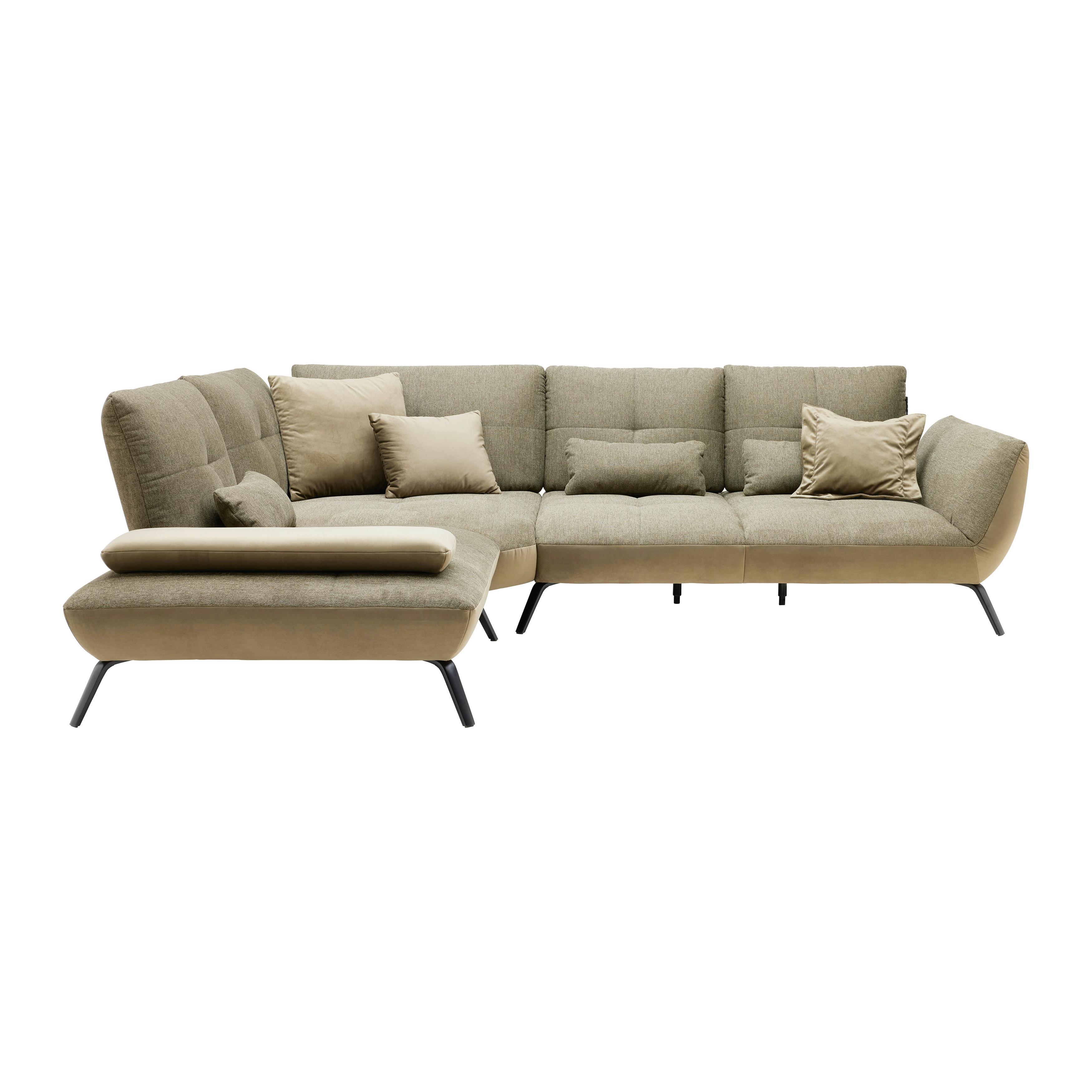 Sedežna Garnitura Trendy, Olivno Zelena - črna/olivno zelena , Moderno, kovina/tekstil (250/93/310cm) - Premium Living