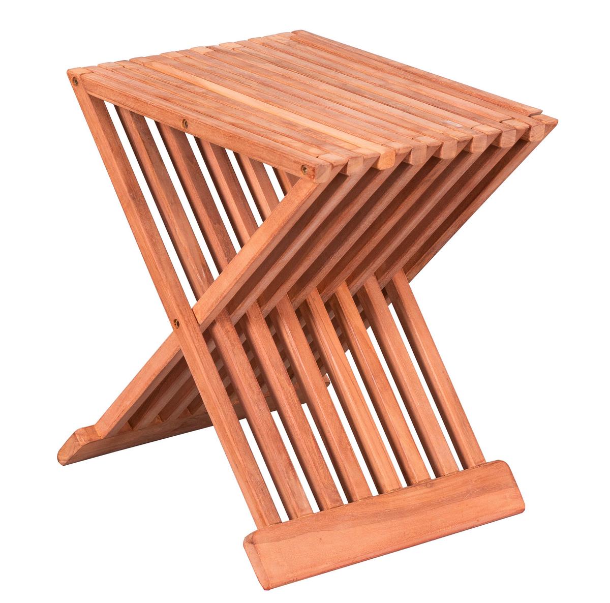 Gartenbeistelltisch Woodie ca. 41x45x33 cm Teak massiv - Teakfarben, Basics, Holz (41/45/33cm) - Gardenson