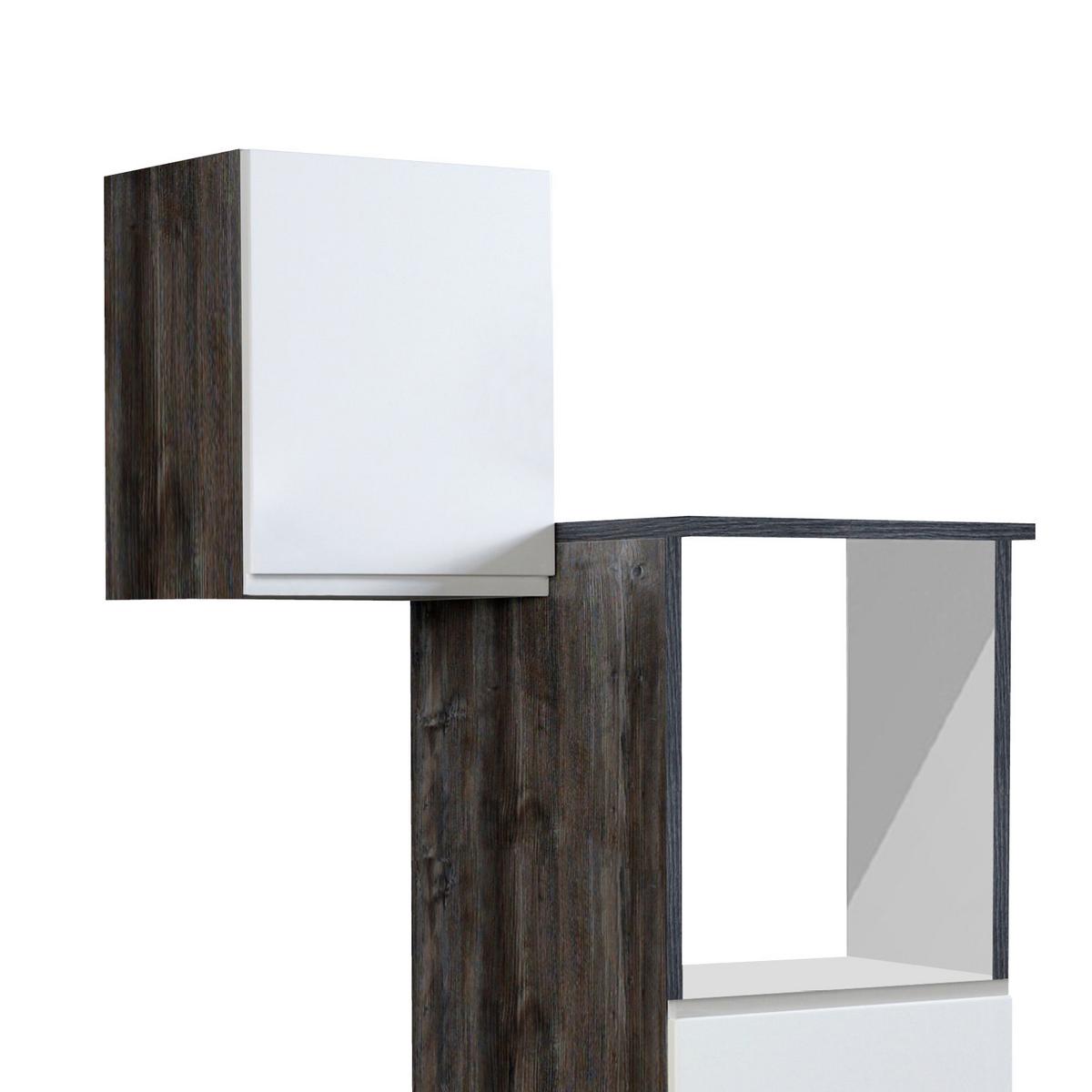 Küchenleerblock "Cardiff" Weiß/Eichefarbe - Weiß Hochglanz/Weiß, Basics, Holzwerkstoff (270cm) - Held