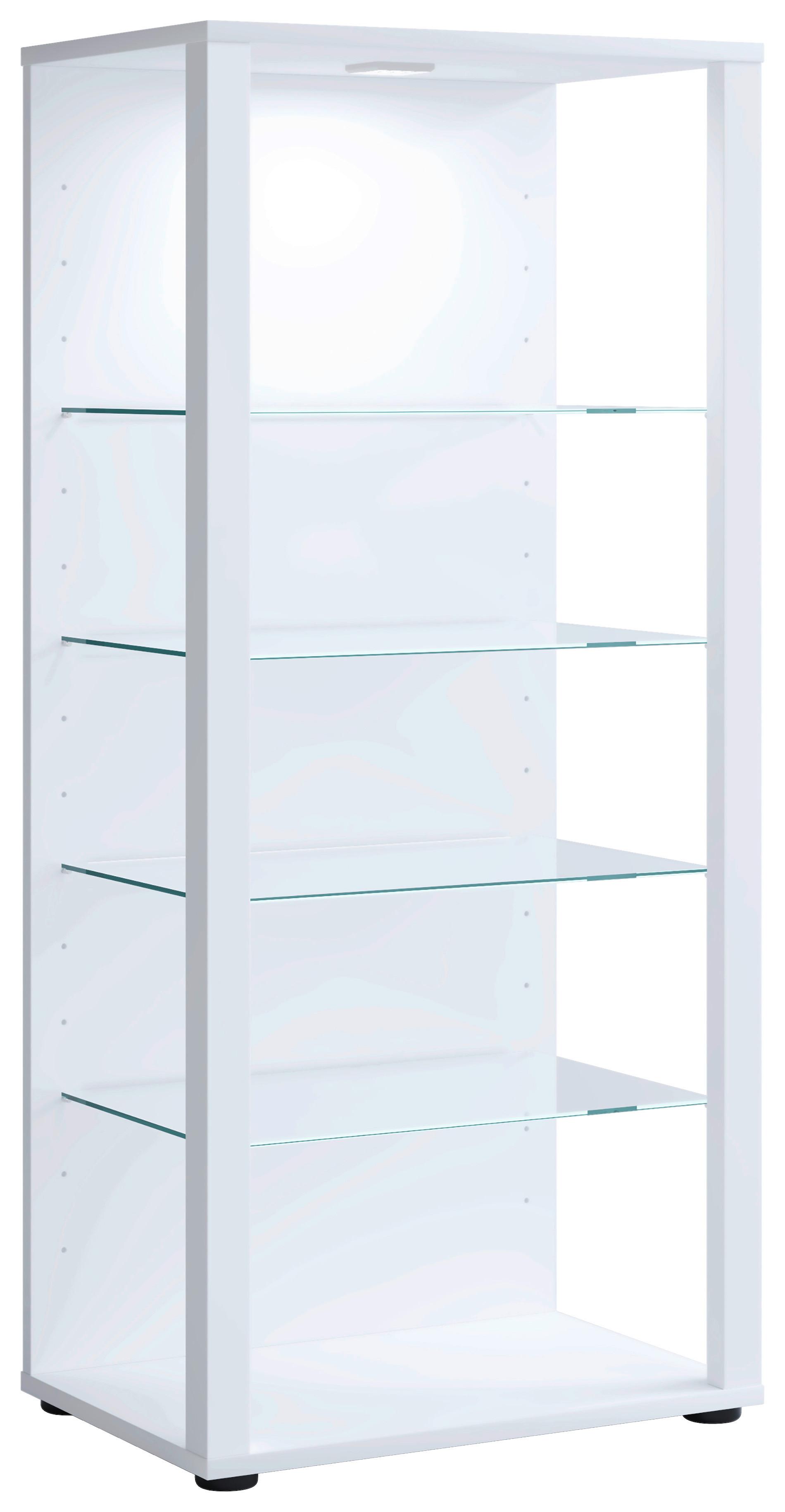 Vitrina Glasol, Bela - črna/bela, Moderno, umetna masa/steklo (51,8/114,5/34,8cm) - MID.YOU