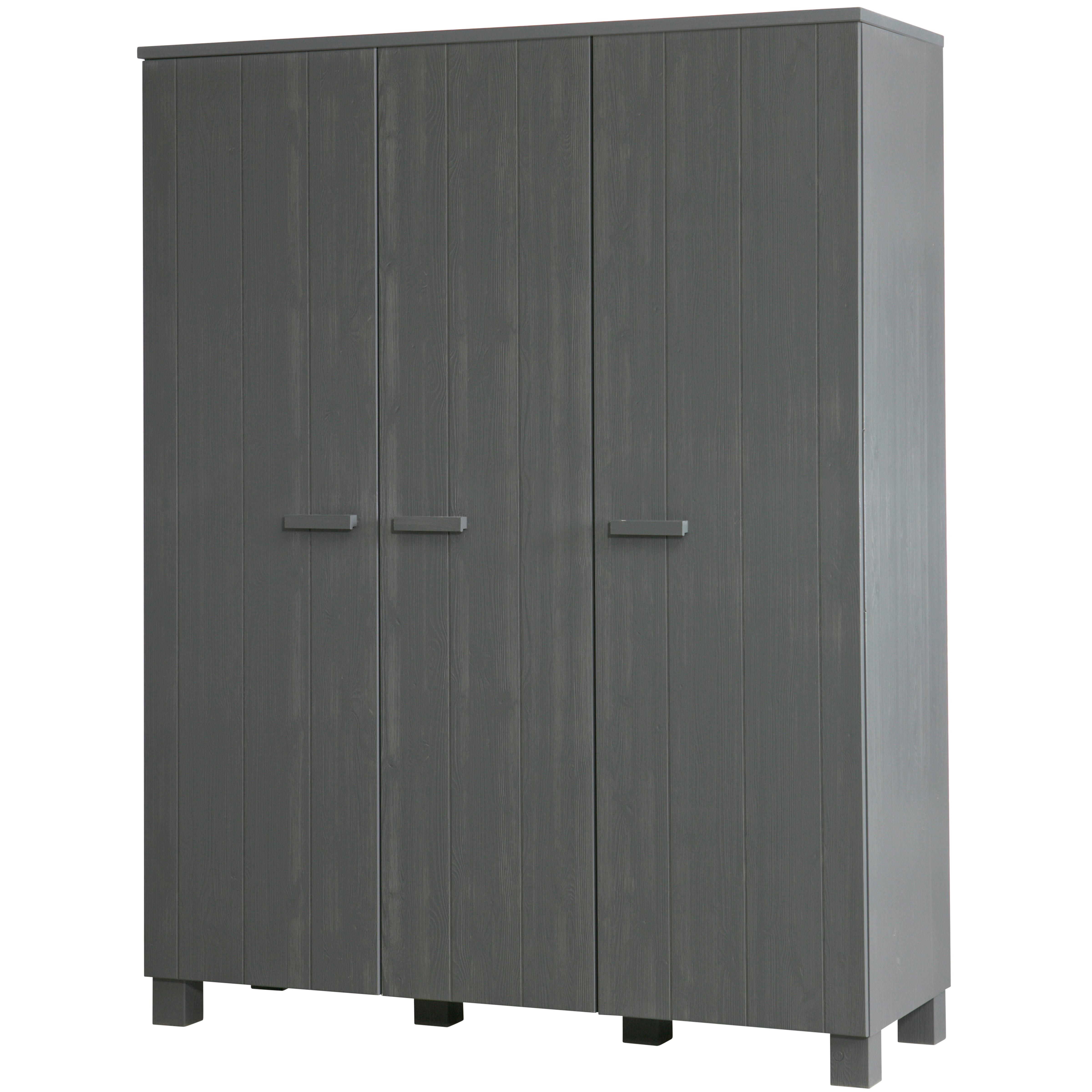 Garderobenschrank Dennis Dunkelgrau - Dunkelgrau, Design, Holz (158/202/55cm) - Livetastic