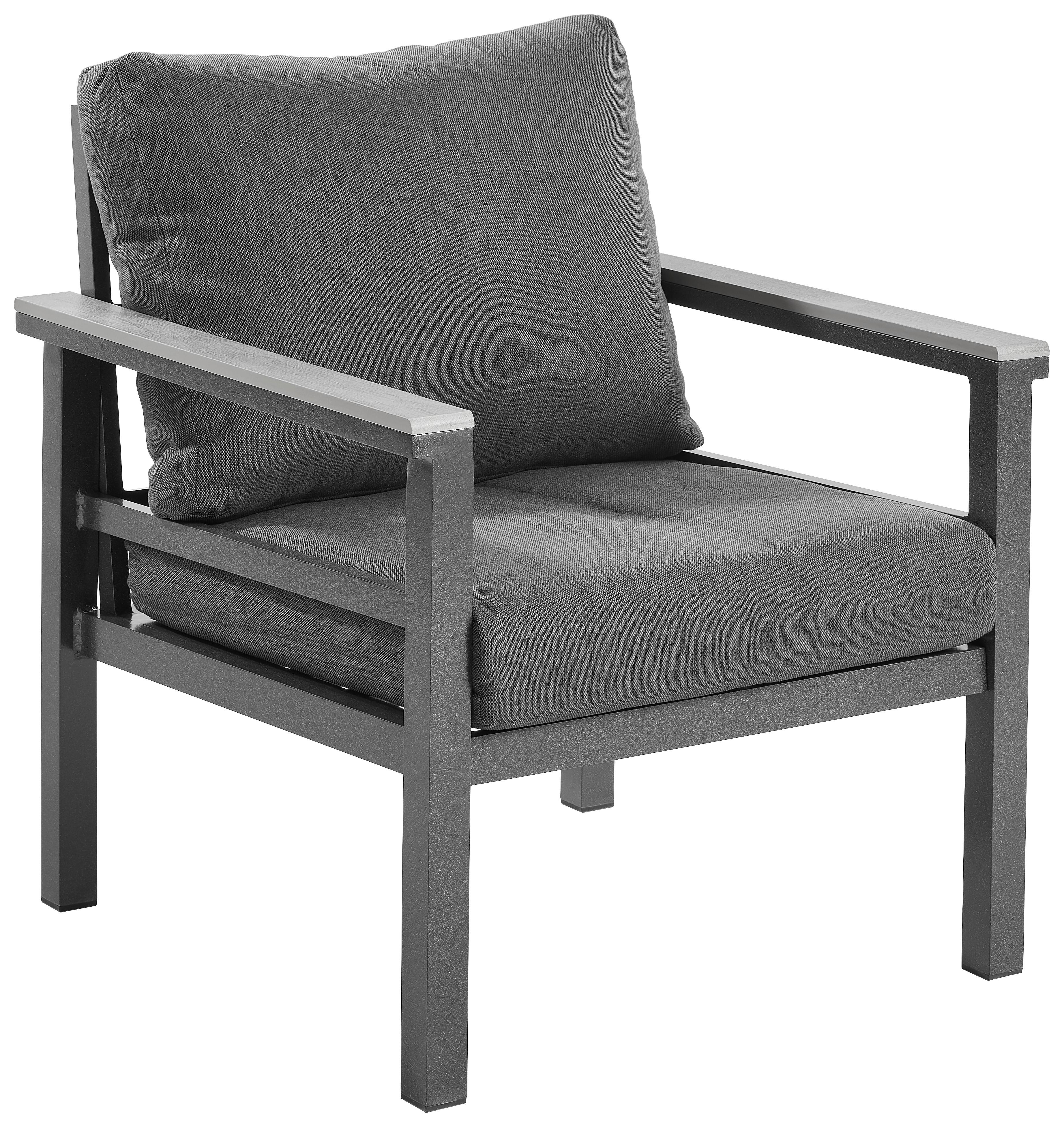 FOTEL TARASOWY OLYMPIA - jasnoszary/ciemnoszary, Design, tworzywo sztuczne/metal (67/74/73cm) - Mömax