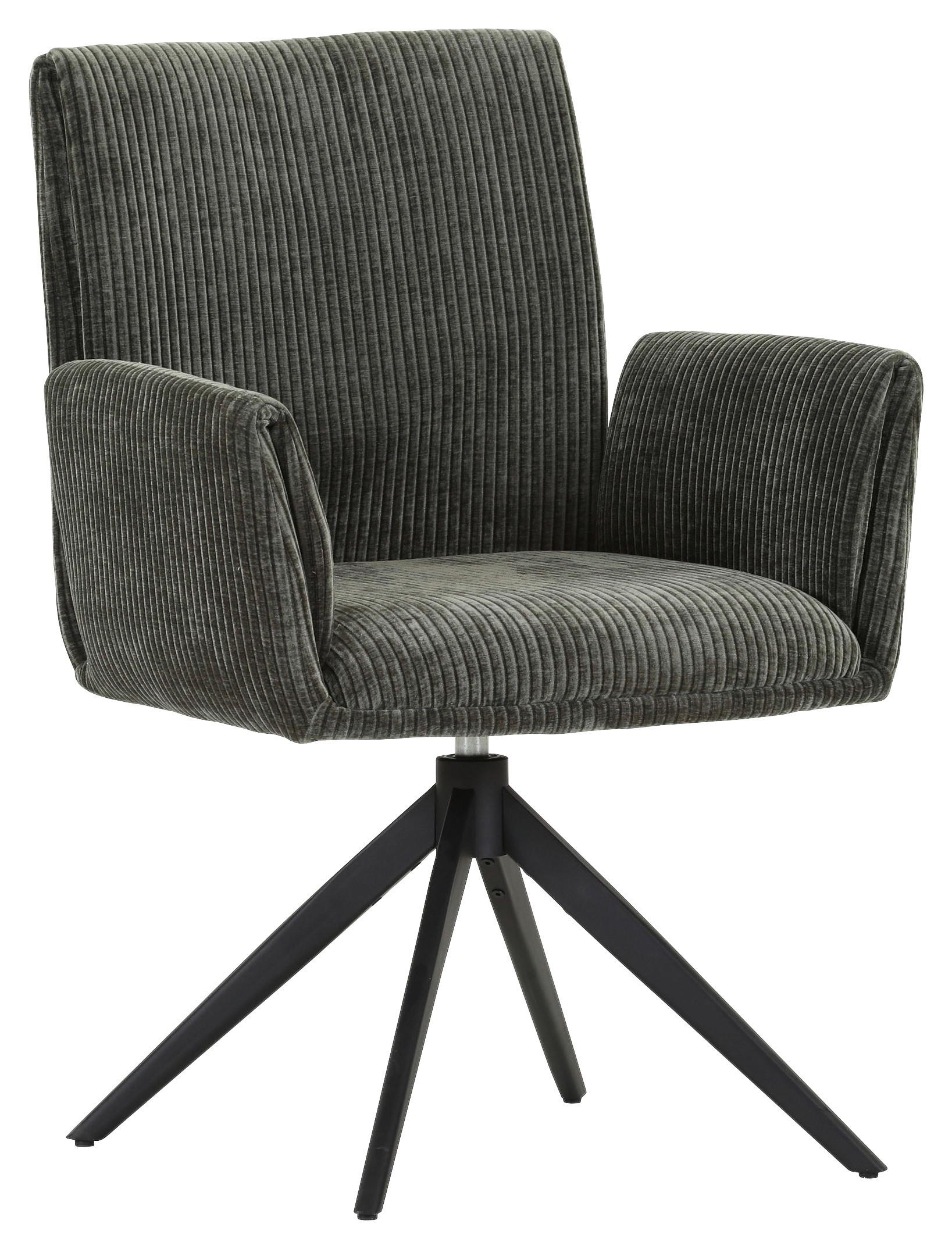 KRZESŁO Z PODŁOKIETNIKAMI MAX -EXKLUSIV- - zielony/czarny, Design, metal/tkanina (65/90/60cm) - Novel