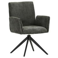 KRZESŁO Z PODŁOKIETNIKAMI MAX -EXKLUSIV- - zielony/czarny, Design, metal/tkanina (65/90/60cm) - Novel