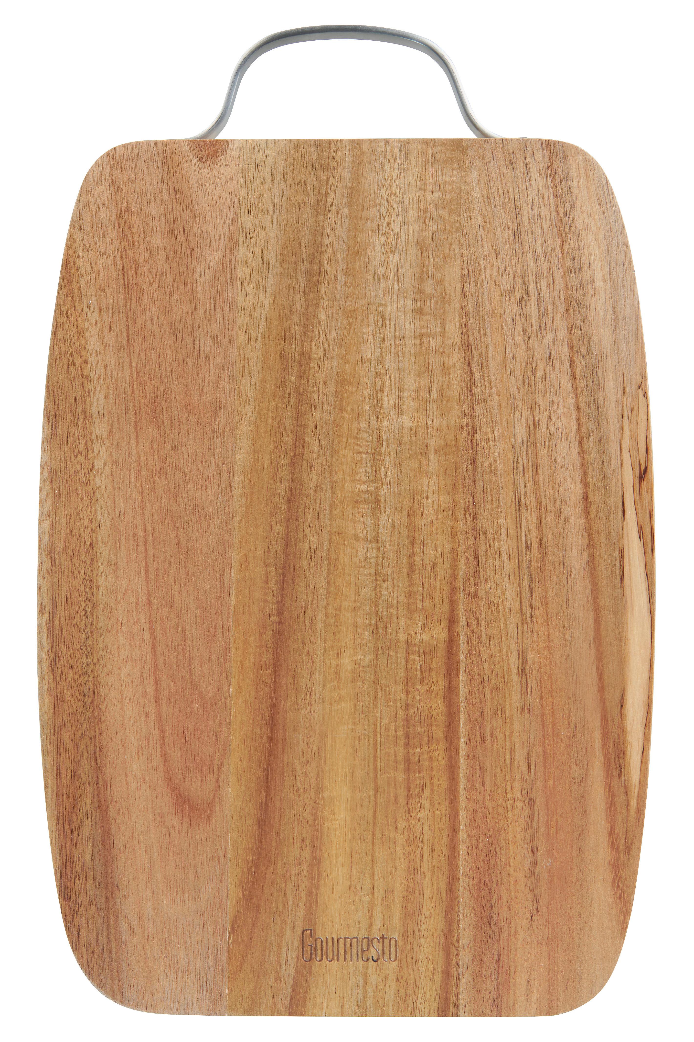Schneidebrett Profi Line aus Echtholz - Akaziefarben, KONVENTIONELL, Holz/Metall (37/23/3cm) - Gourmesto