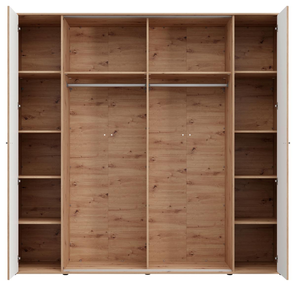 Ruhásszekrény Sinop - grafitszürke/fekete, Modern, faalapú anyag/üveg (232/218,5/58cm)