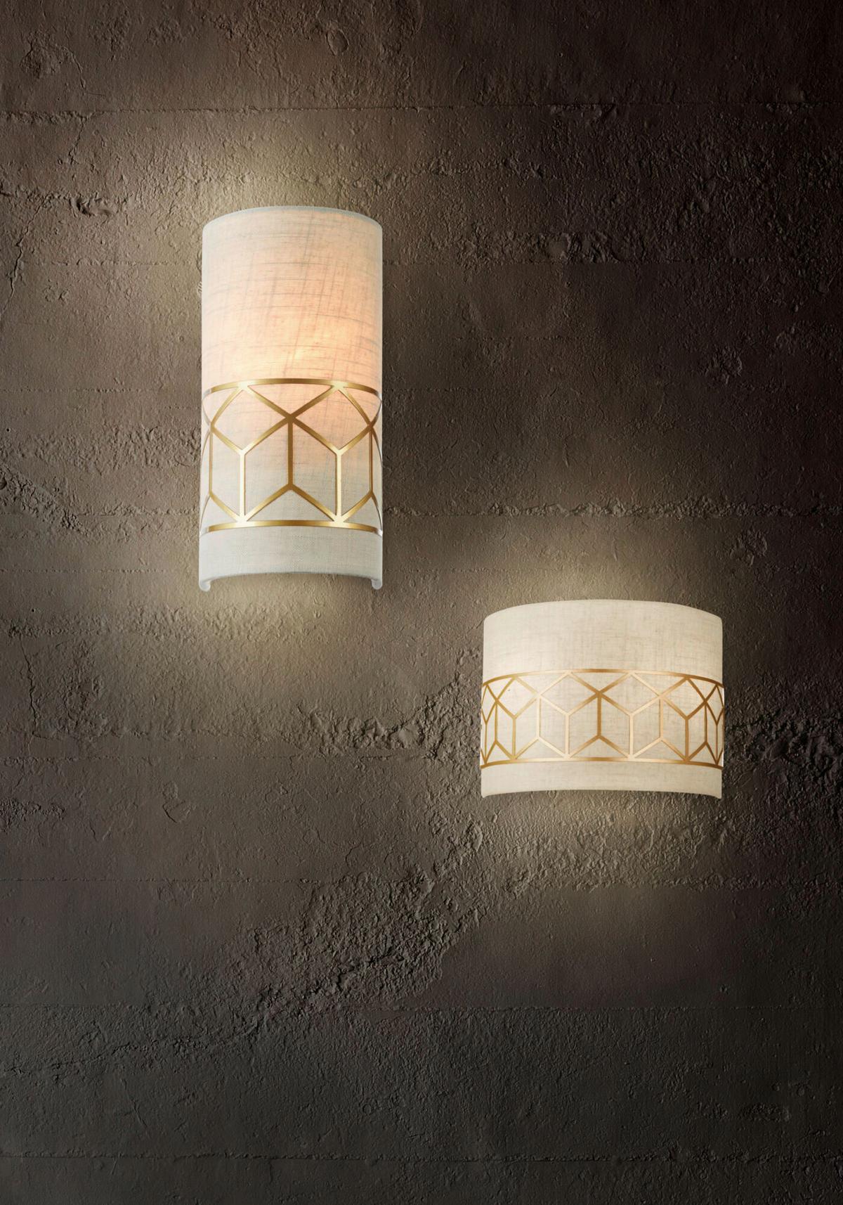 WANDLEUCHTE MESSINA - Goldfarben, Trend, Kunststoff/Textil (23,9/10,1/10,1cm) - MAYTONI