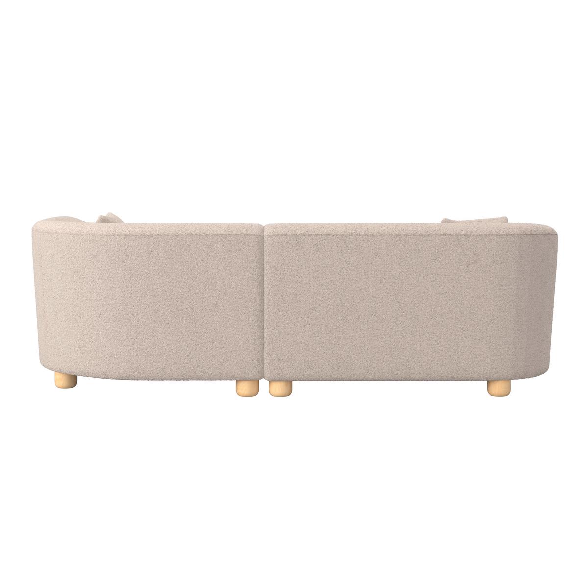 Sarokkanapé Alba - krémszínű, Modern, textil/fa (256/78/85/166cm) - Bessagi Home