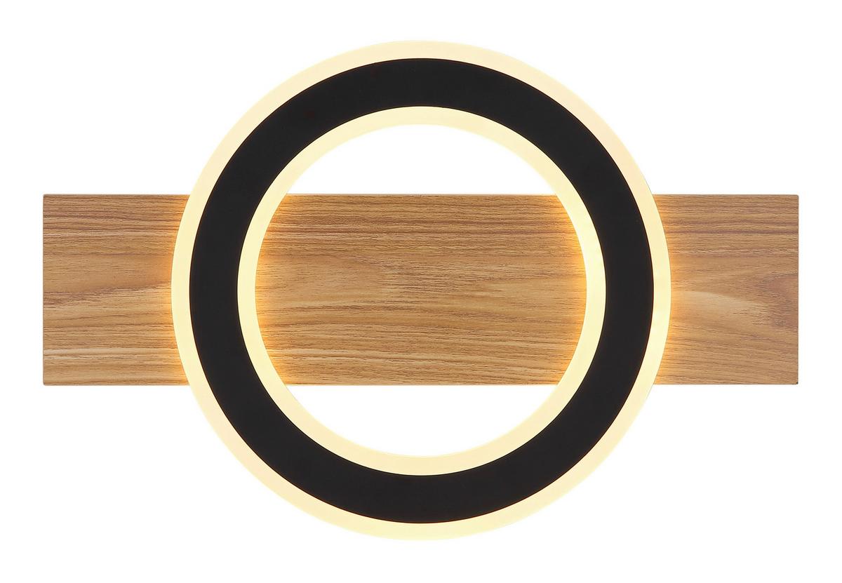 LED-DECKENLEUCHTE 48038-18 - Dunkelbraun/Opal, Natur, Kunststoff/Metall (44/29/5,2cm) - Globo