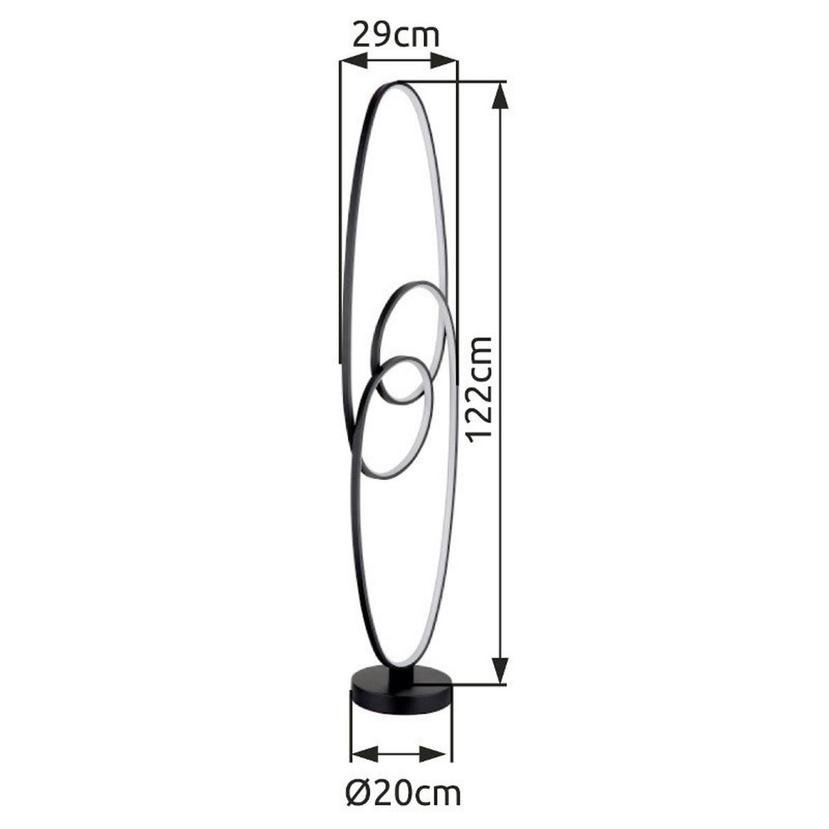 LED-STEHLEUCHTE 67177-36S SPIRA - Weiss/Schwarz, Design, Kunststoff/Metall (29/20/122cm) - Globo