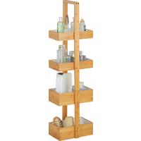 Standregal aus Bambus Natur/Weiß - Naturfarben/Weiß, MODERN, Holz (25/88/18cm) - Mömax