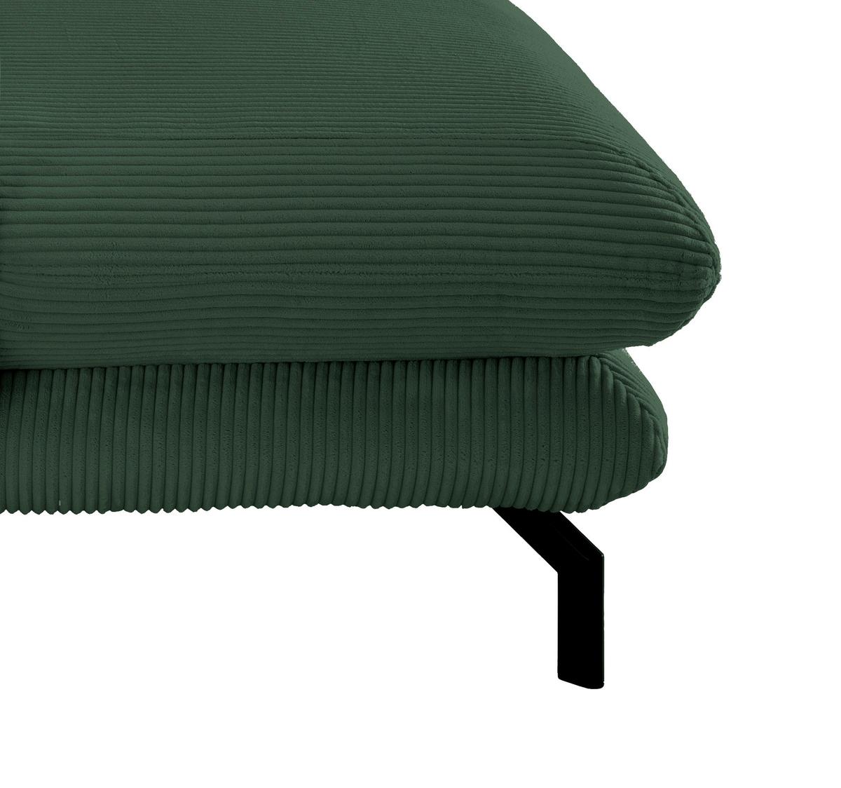 Relaxsessel Lava Grün Cord - Schwarz/Grün, MODERN, Textil/Metall (111/101/167cm) - Livetastic