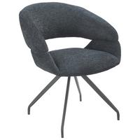 Scaun ROYAL - albastru închis/negru, Design, metal/textil (62/63,5/85,5cm) - Premium Living