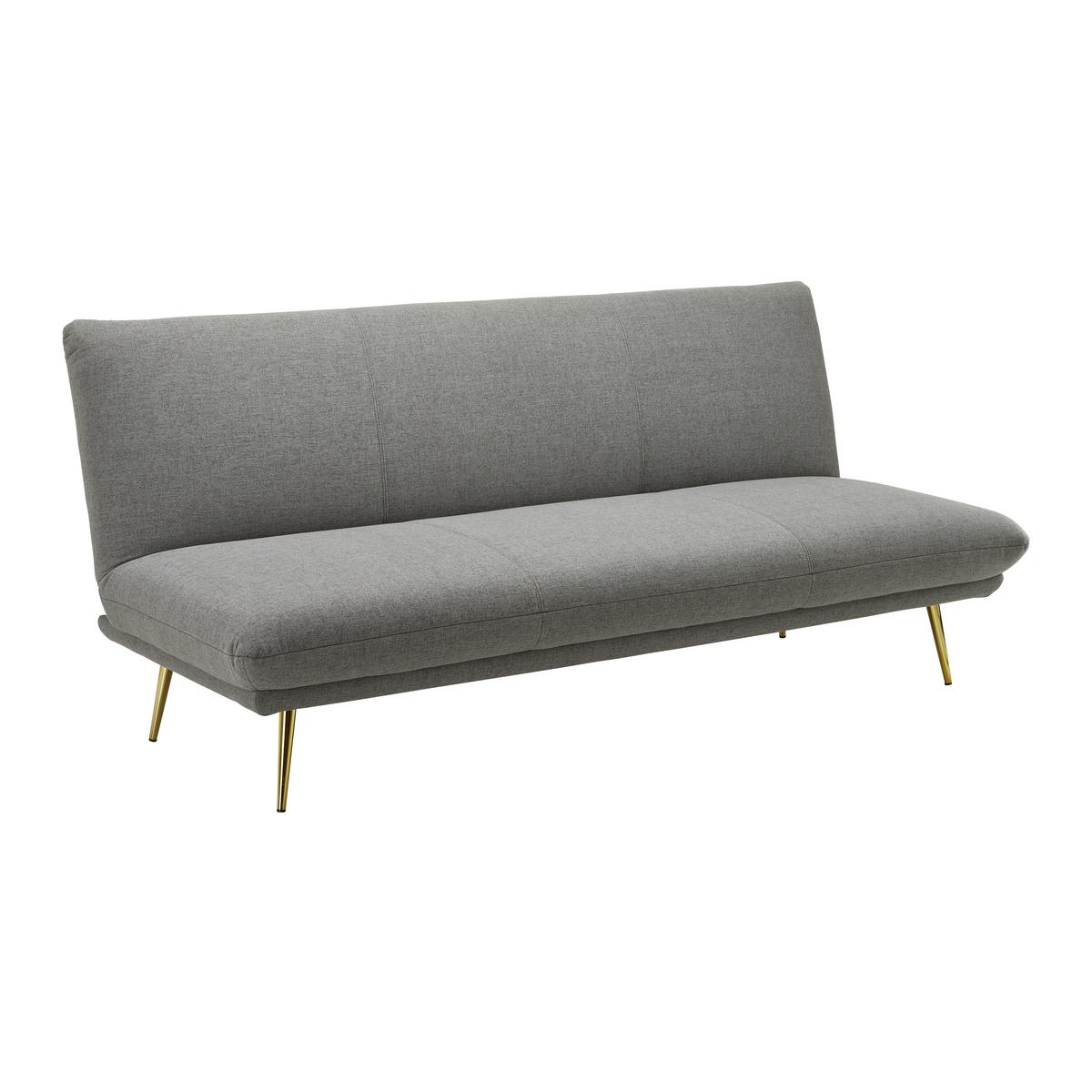 Zofa S Posteljno Funkcijo Ben, Siva - zlate barve/siva, Moderno, kovina/tekstil (186/82/85cm) - Bessagi Home