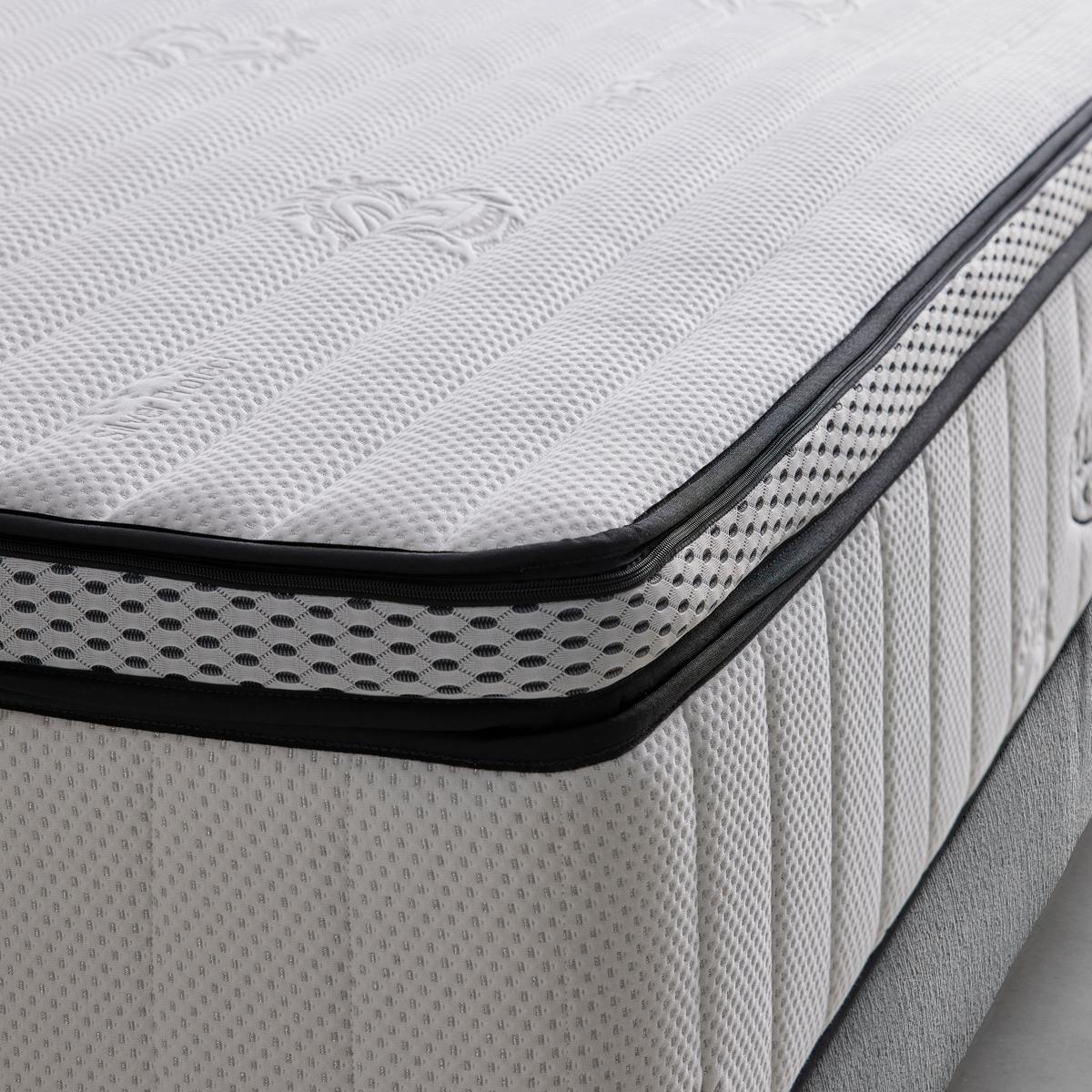 Boxspringbett Queen in Dunkelgrau ca. 160x200cm - Chromfarben/Dunkelgrau, KONVENTIONELL, Textil (160/200cm) - Premium Living