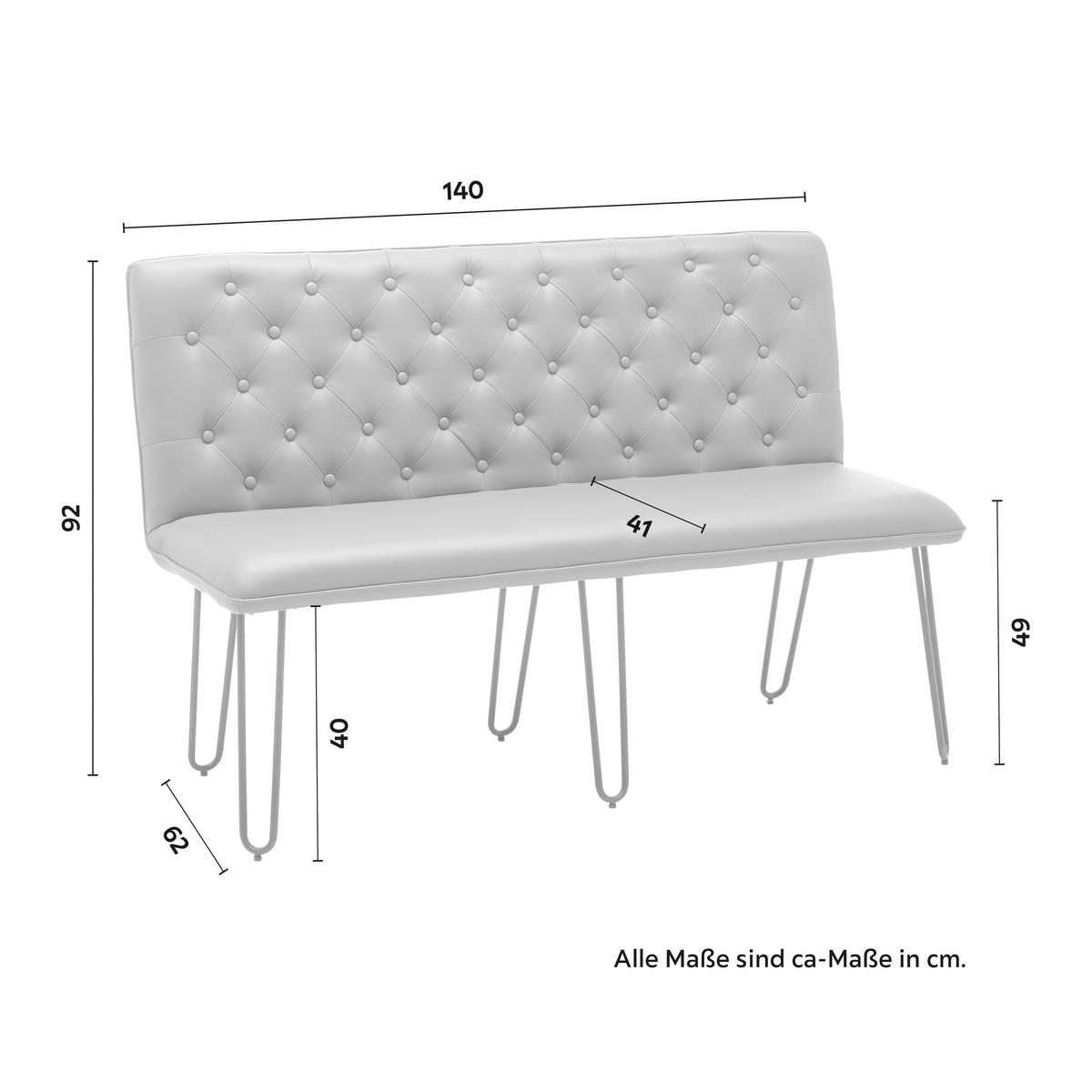 ŁAWKA IVIE - czarny/szary, Modern, metal/drewno (140/92/62cm) - Bessagi Home