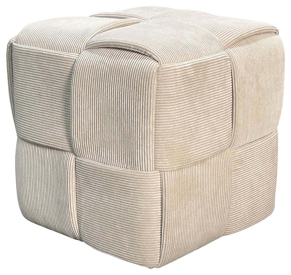 Pouf URBAN Beige, Cord - Beige, Design, Textil (40/40/40cm) - MID.YOU