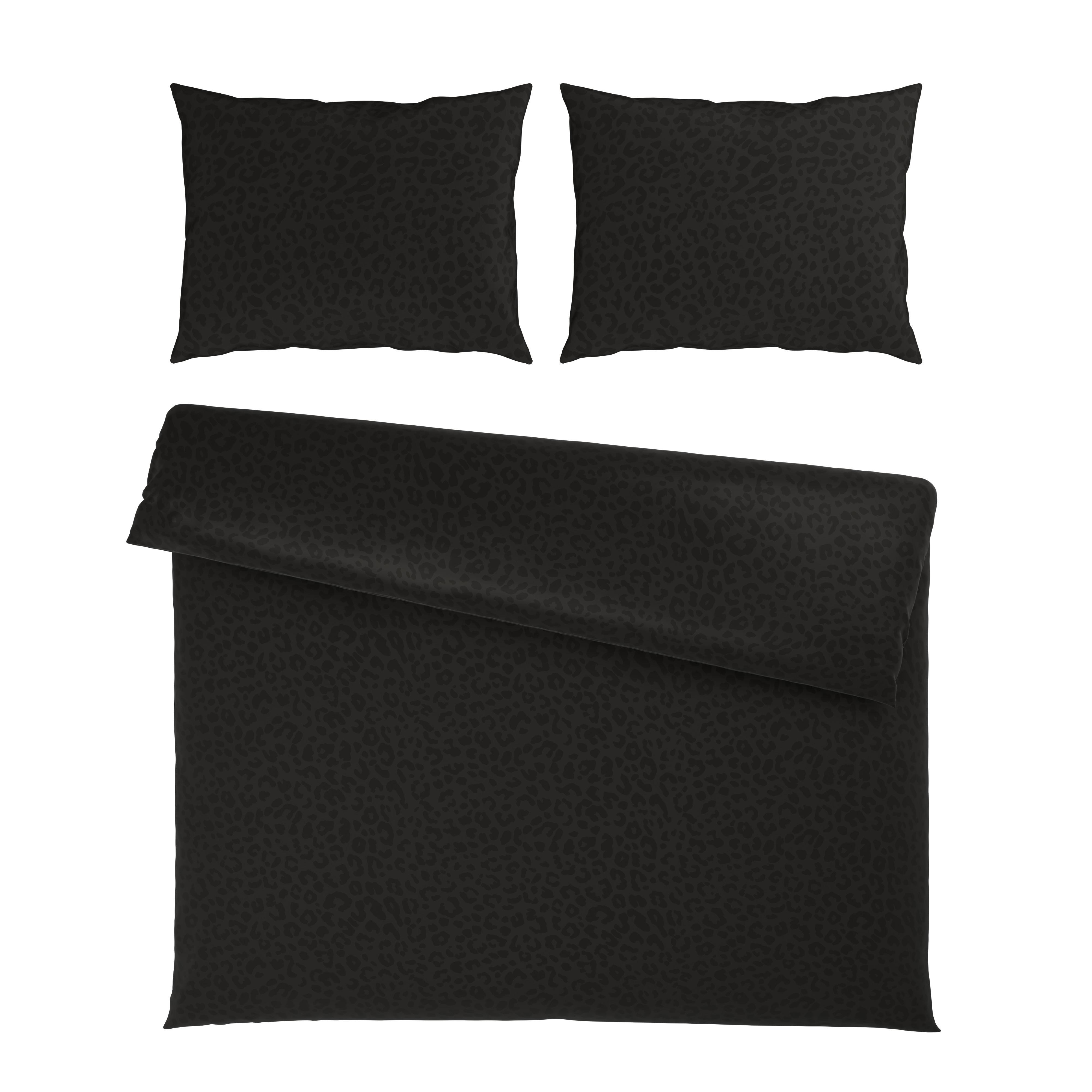 Bettwäsche Animal XXL Schwarz ca. 200x220cm - Schwarz, KONVENTIONELL, Textil (200/220cm) - Mömax